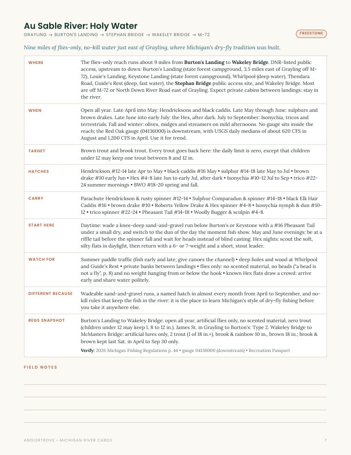 River chapter page from the Michigan Playbook, shown on a phone