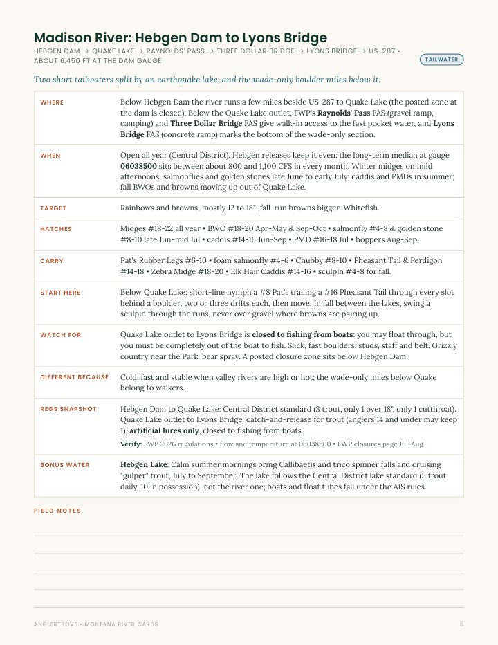 River chapter page from the Montana Playbook, shown on a phone