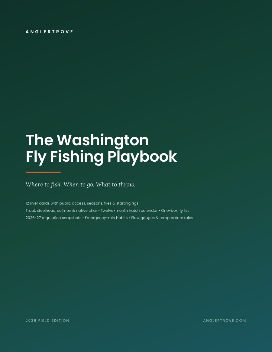 Cover of the Washington Fly Fishing Playbook - 2026 Field Edition